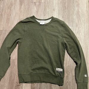 Champion Green Crewneck Sweater Soft Cotton Blend
